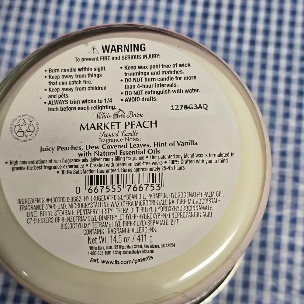BBW Market Peach Large 3 Wick Candle Sweet Home Fragrance Decor